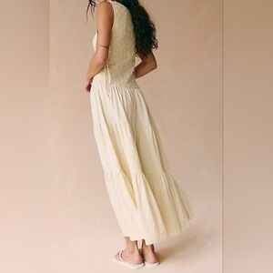 Free People Cream Tiered Maxi Dress